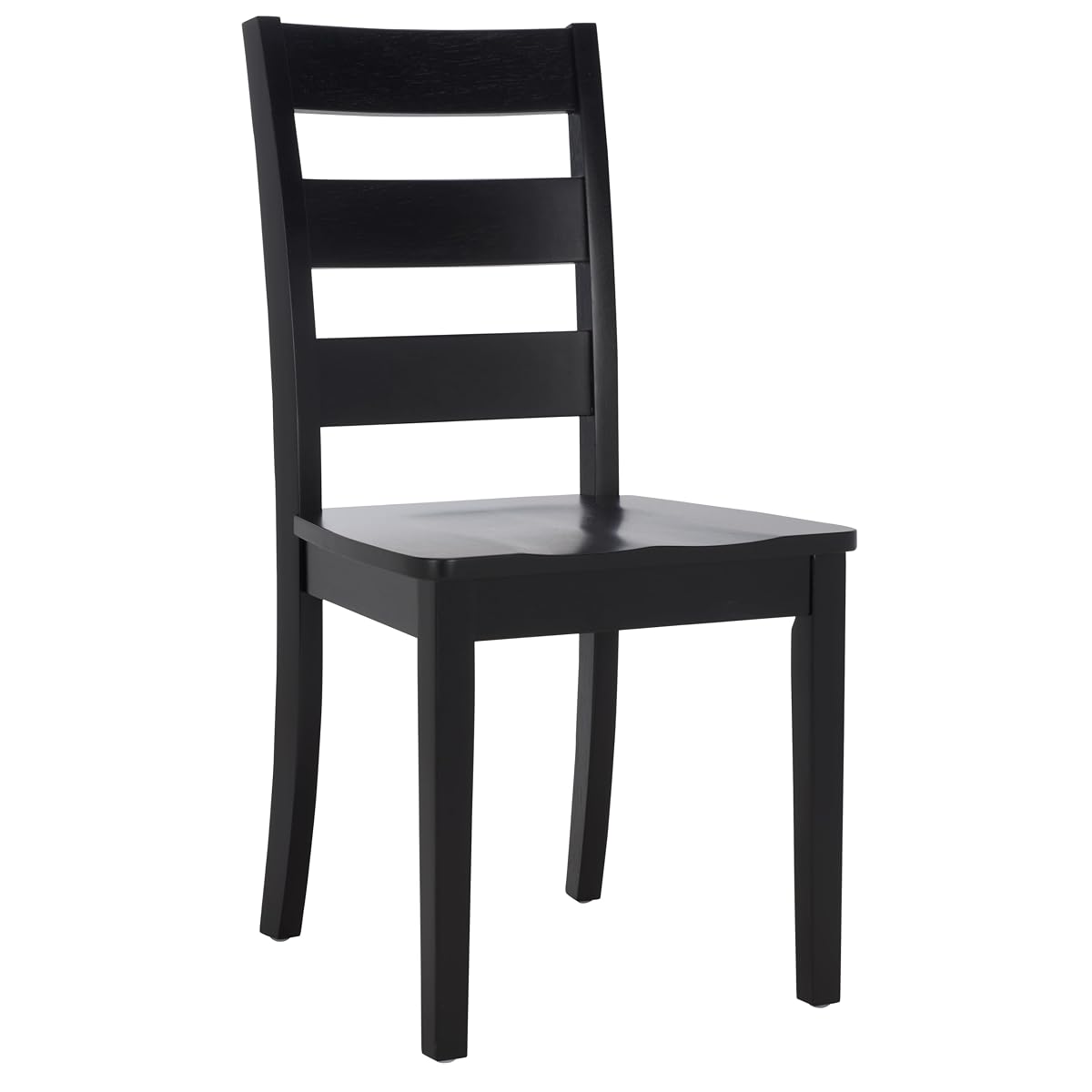 SAFAVIEH Home Collection - Silio Black Wood Ladder Back Dining Chair Set of 2, Classic Farmhouse Style Seating (DCH9213C-SET2)