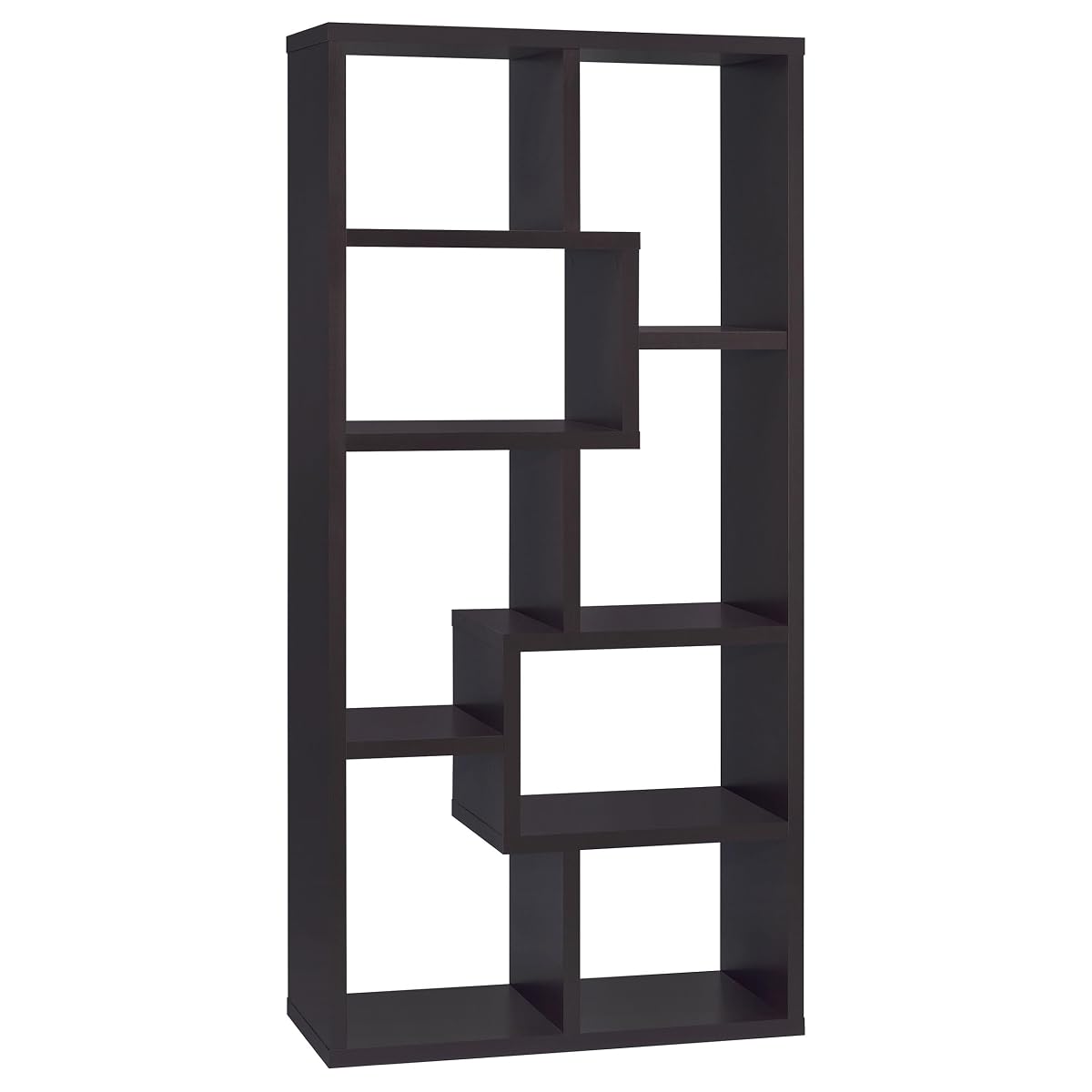 Coaster Theo 71-Inch 6-Shelf Bookshelf with Storage, Cappuccino 800264