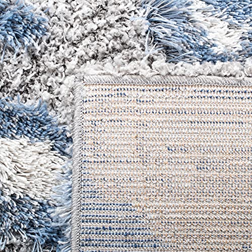 SAFAVIEH Horizon Shag Rug 9'x12', Soft Plush Modern Grey & Blue HZN890G, view 7