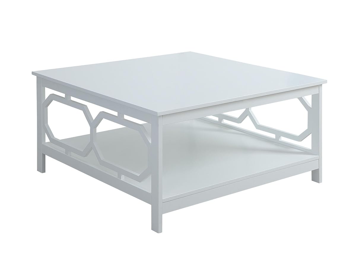 Omega Square 36" Coffee Table, White