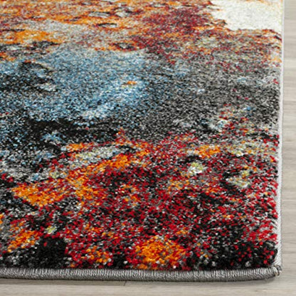 SAFAVIEH Glacier Collection Accent Rug - 4' x 6', Blue & Multi, Modern Abstract Design, Non-Shedding & Easy Care, Ideal for High Traffic Areas in Entryway, Living Room, Bedroom (GLA125B)