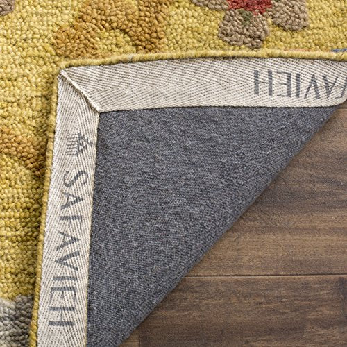 SAFAVIEH Blossom Collection Accent Rug, 2'3" x 4', Gold & Multi, Handmade Wool, view 5