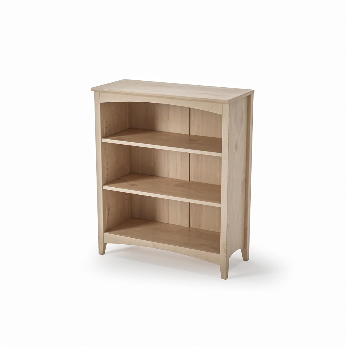 Shaker Style 3 Shelf Bookcase/Solid Wood / 36" High/Adjustable Shelving/Closed