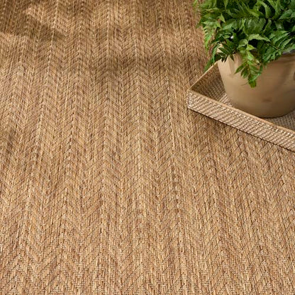 Home Horizon Indoor/Outdoor Natural 8' x 10' Area Rug - Easy Clean, Non Shedding, Bed Room, Living Room, Dining Room, Kitchen (8' x 10')