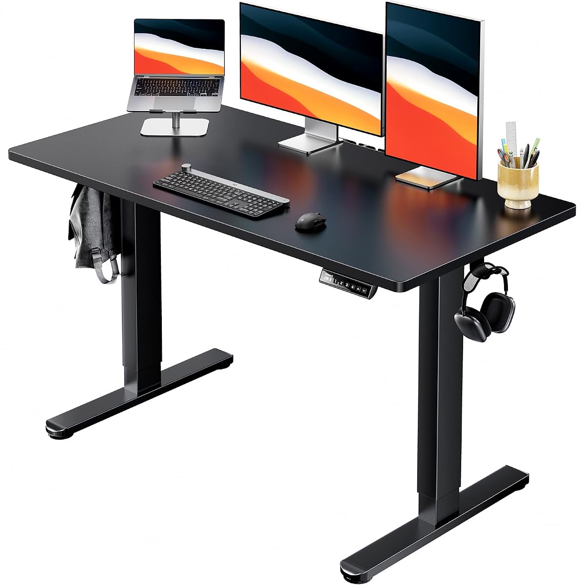 Electric Standing Desk, Whole Piece Desktop, Adjustable Height Computer Desk