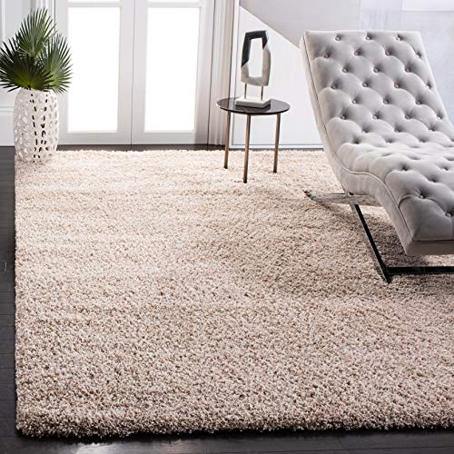 SAFAVIEH California Shag Collection Area Rug - 6'7" x 9'6", Beige, Non-Shedding & Easy to Clean, Ultra Plush Thick Pile, Ideal for Living Room, Bedroom, Dining Space (SG151-1313)
