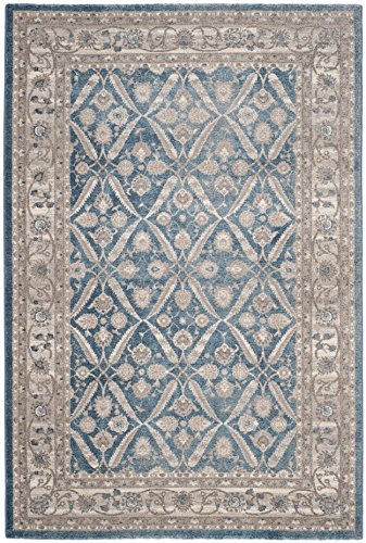 SAFAVIEH Sofia Collection Area Rug - 6'7" x 9'2", Blue & Beige, Vintage Oriental Distressed Design, Non-Shedding & Easy Care, Ideal for High Traffic Areas in Living Room, Bedroom (SOF378C)