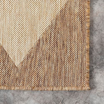Outdoor Performance Collection Sabina Brown/Ivory, 6'7" Square, Soft, High Traffic, Stain Resistant, Easy Clean, Durable Area Rug for Indoor/Outdoor Patio, Deck, Porch, Garden, Courtyard