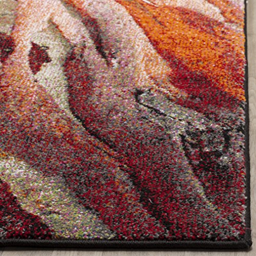 SAFAVIEH Glacier Collection Area Rug - 5'3" x 7'6", Red & Multi, Modern Abstract Design, Non-Shedding & Easy Care, Ideal for High Traffic Areas in Living Room, Bedroom (GLA126A)