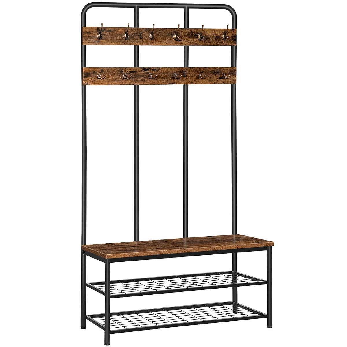 Hall Tree with Bench, Entryway Bench with Coat Rack