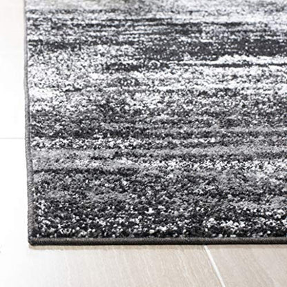 SAFAVIEH Adirondack Collection Area Rug - 9' x 12', Silver & Black, Modern Abstract Design, Non-Shedding & Easy Care, Ideal for High Traffic Areas in Living Room, Bedroom (ADR112A)