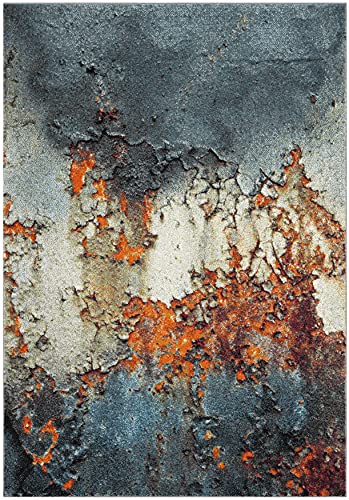 SAFAVIEH Glacier Collection Accent Rug - 4' x 6', Blue & Multi, Modern Abstract Design, Non-Shedding & Easy Care, Ideal for High Traffic Areas in Entryway, Living Room, Bedroom (GLA125B)
