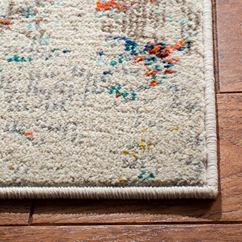 SAFAVIEH Madison Collection Area Rug - 9' x 12', Cream & Orange, Modern Abstract Design, Non-Shedding & Easy Care, Ideal for High Traffic Areas in Living Room, Bedroom (MAD478B)
