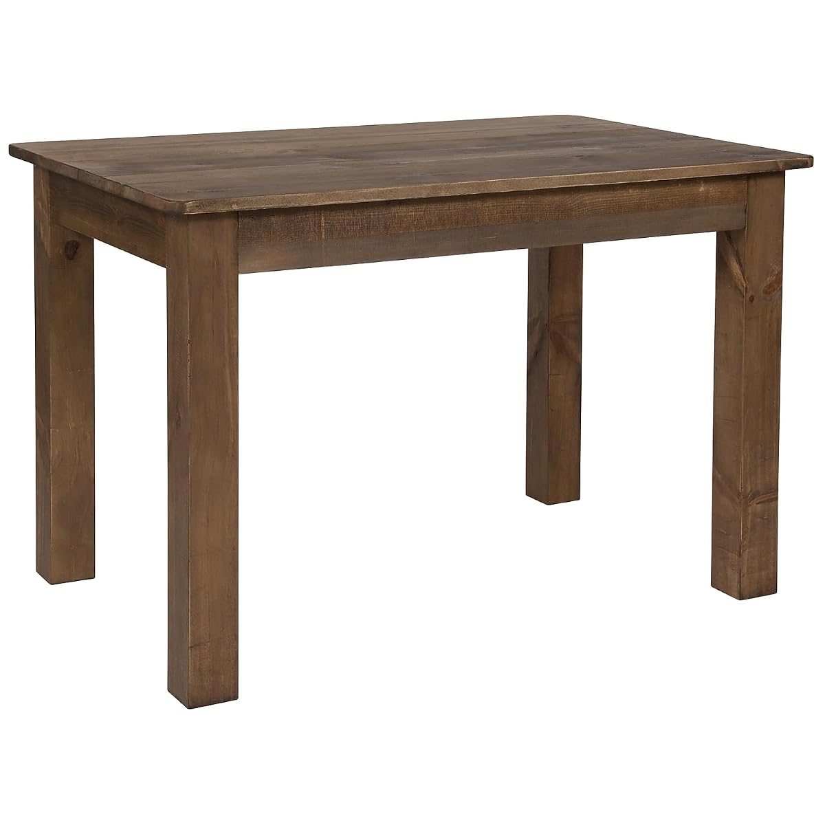 HERCULES 46" x 30" Rectangular Antique Rustic Solid Pine Farm Dining Table