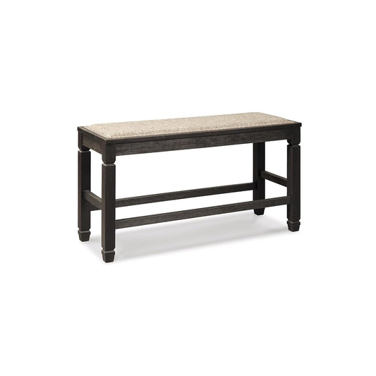 Counter Height Dining Bench, Space-Saving 42-Inch Backless Design, Wood, Engineered Wood and Veneers with Polyester Cushion, Antique Black