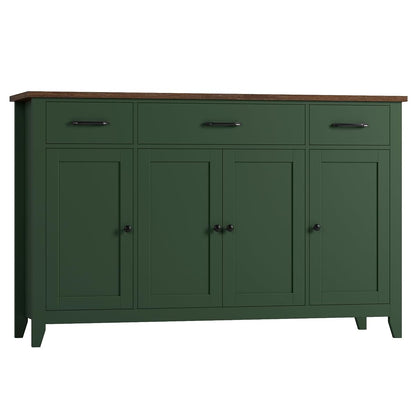 55" W Buffet Cabinet with Storage, Kitchen Storage Cabinet, Green