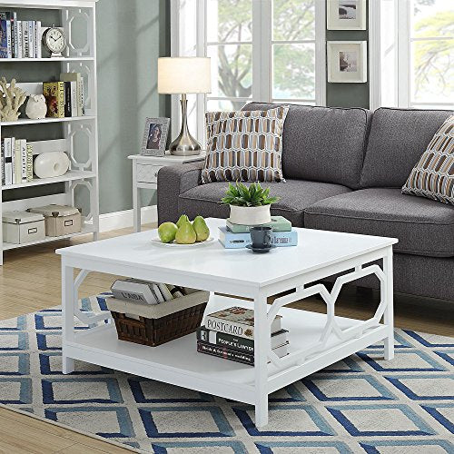 Omega Square 36" Coffee Table, White