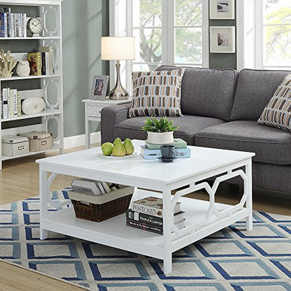 Omega Square 36" Coffee Table, White