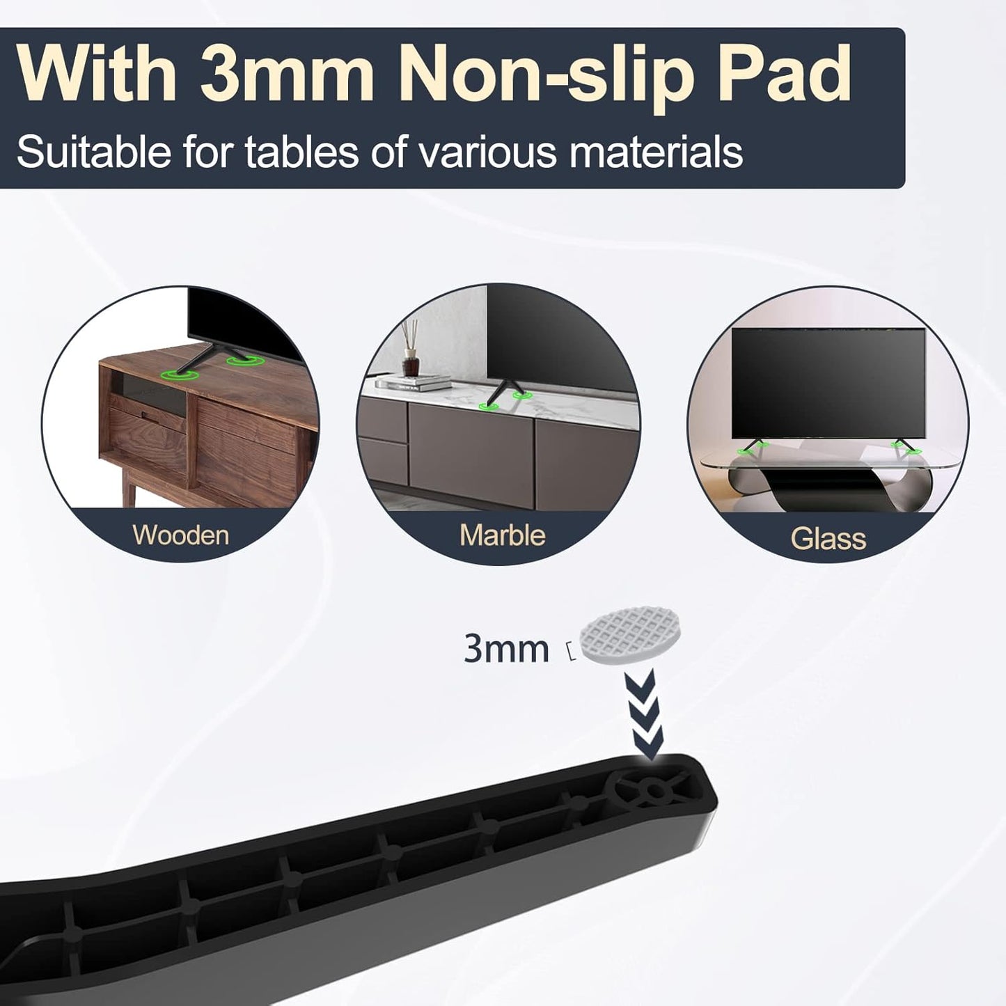 Stand for LG TV Legs Replacement, TV Stand Legs for 49 50 55 Inch LG TV Stand - 49UK6090 50UK6090 50UK6500 50UM7300 50UN7300 55UK7700 55UM7300 55UM6910 55UN7300 MAM643660 MEZ64114730 with Screws