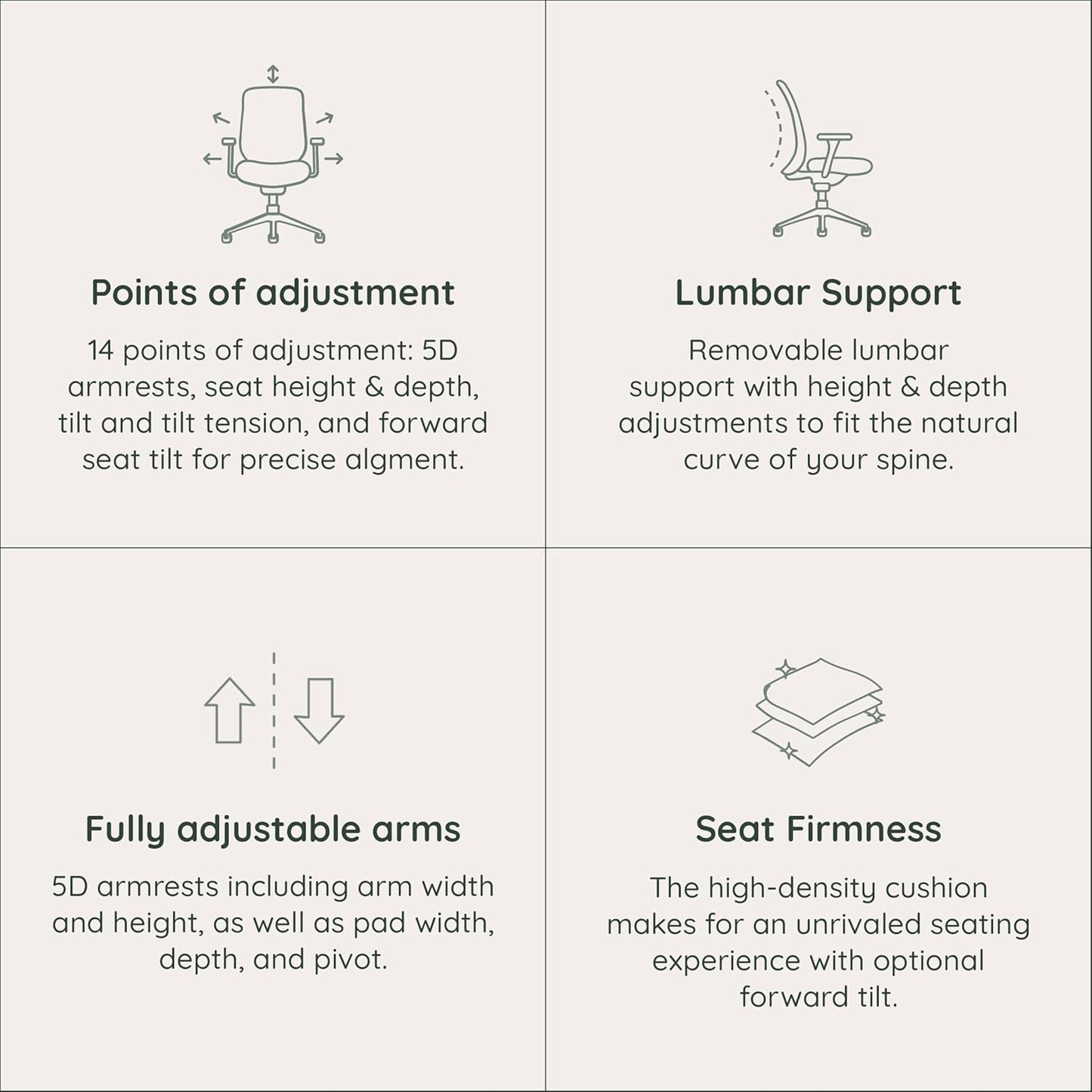 Ergonomic Chair Pro - Mesh Office Chair with 14 Points of Adjustment - Height, Depth & Tilt Adjustable - 5D Armrests - Forward Tilt, Smooth Recline, and Lumbar Support - Boulder
