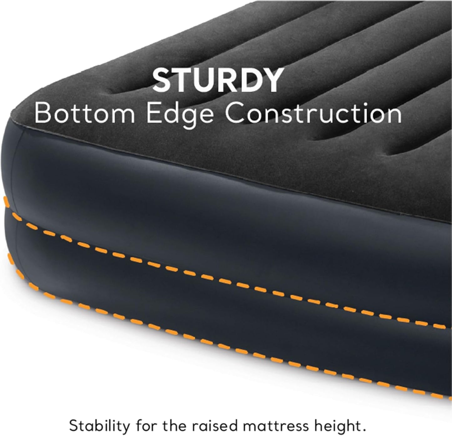 Air Mattress, 64123ED Dura-Beam plus Pillow Rest Fiber-Tech – Queen Size – Built-In Electric Pump – 16.5In Bed Height – 600Lb Weight Capacity