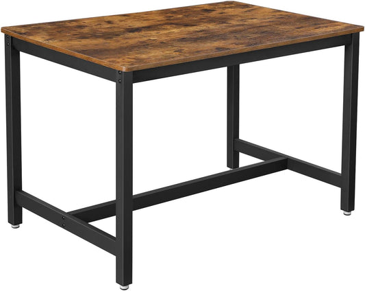 47 Inches Dining Room Table for 4, Industrial Style with Heavy Duty Metal Frame, 47.2 X 29.5 X 29.5 Inches, Brown