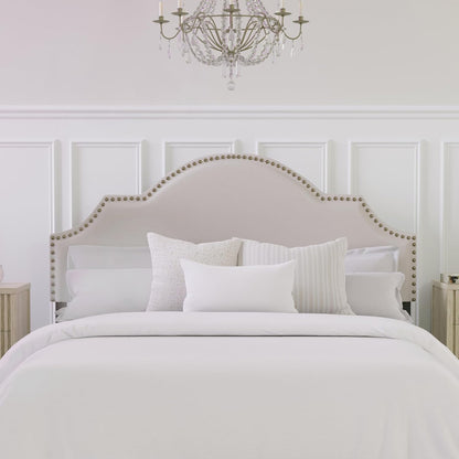 , Cynthia Upholstered Full/Queen Adjustable Headboard, Cream