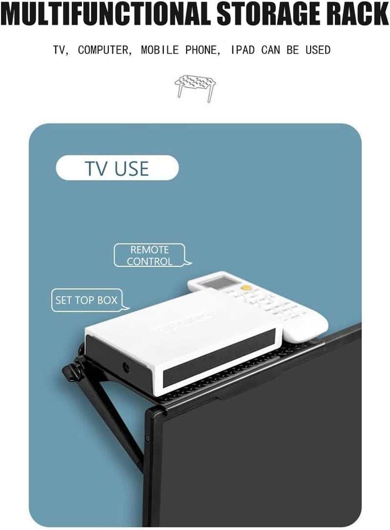 2 Park TV Top Shelf Apple Tv Mount Monitor Shelf Screen Storage Shelf Floating Tv Stand Router Shelf Adjustable Mount for Media Box, Game Console, Router TV, Camera Frames Remote 11.8 X 4.7 Inch