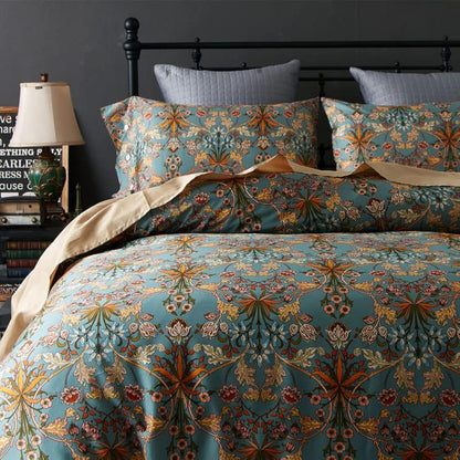 Floral King Size Comforter Set for King Bed Farmhouse Boho Bedding Comforter Sets Fluffy Lightweight Flowers Plants All Season 3 Pieces Comforter King with 2 Pillow Shames