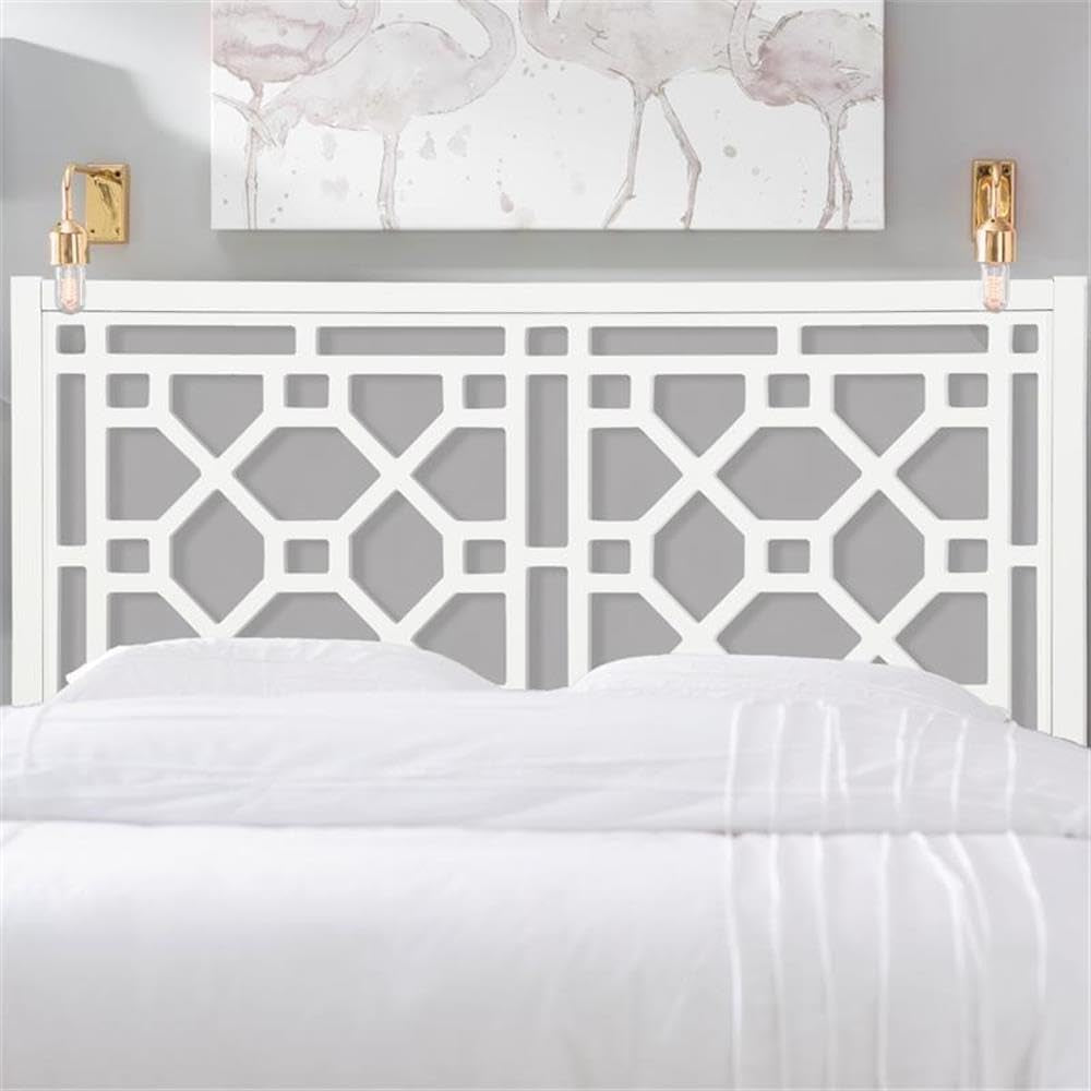 Thomas Chippendale White Wood Headboard - King