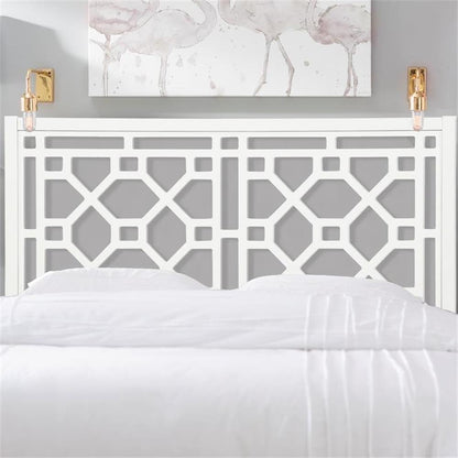 Thomas Chippendale White Wood Headboard - King