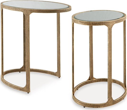 Irmaleigh Classic Nesting Accent Table Set with Mirrored Tabletops, Set of 2, Metallic