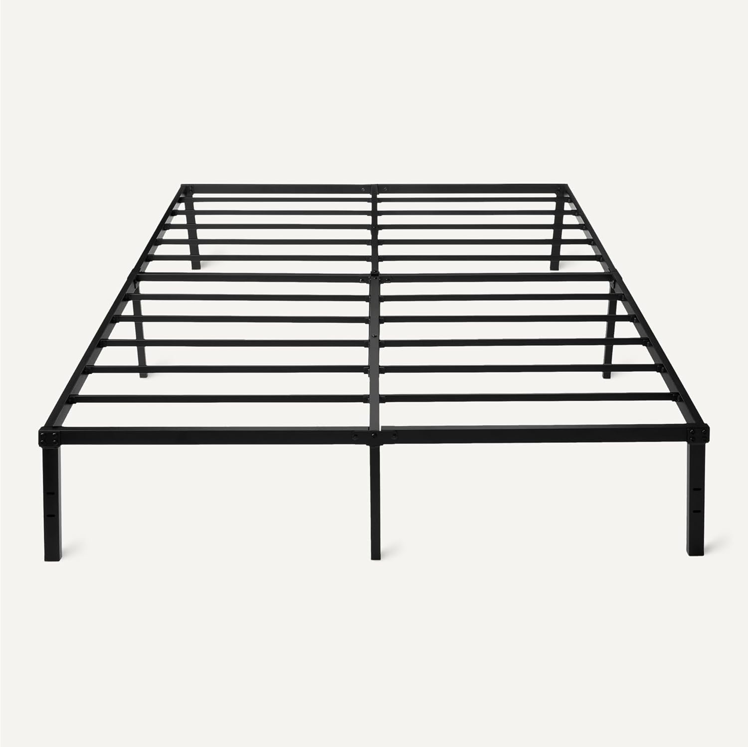 -Metal Bed Frame, Non-Foldable Platform Bed, Easy Assembly, Queen, 60W X 80L In, Black