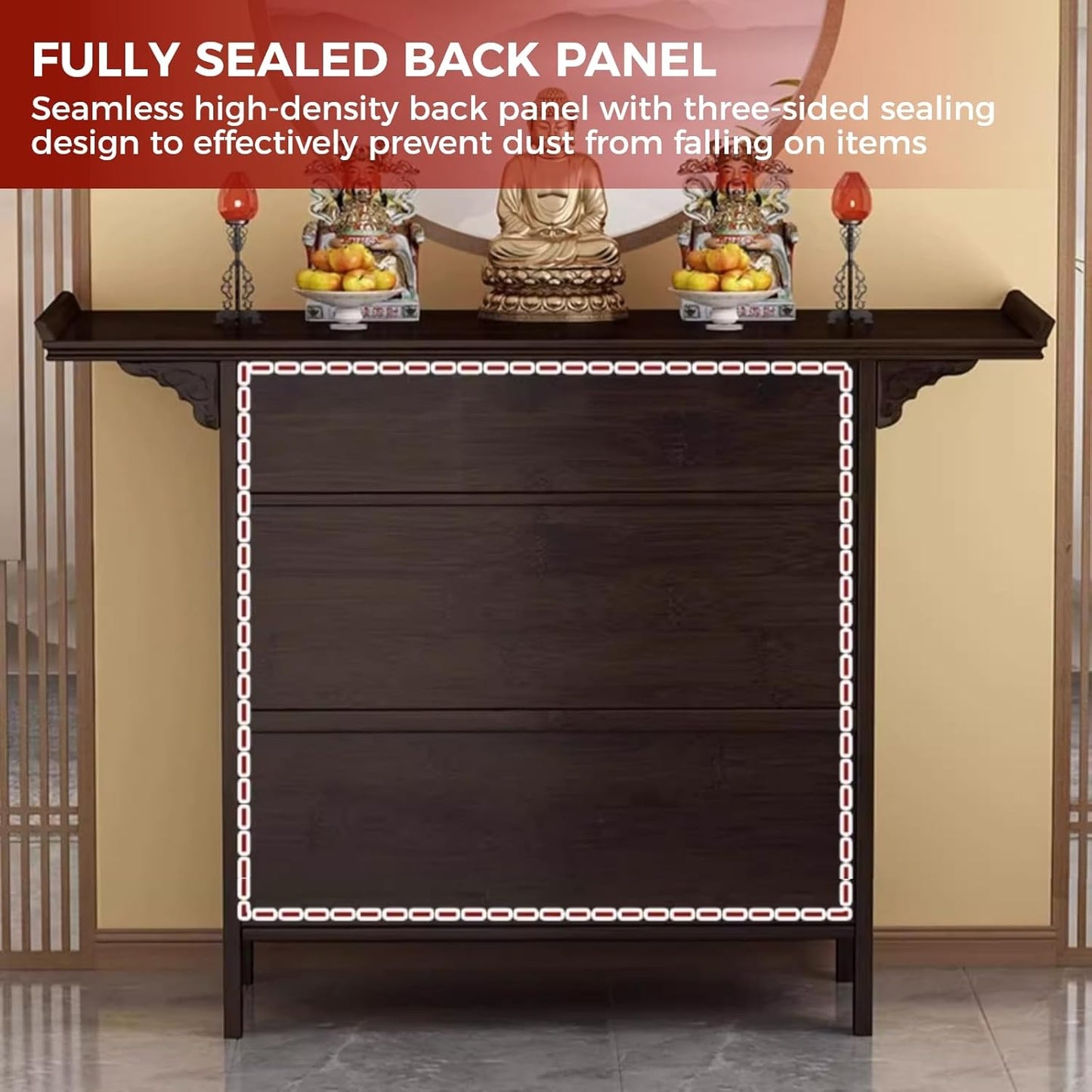 Buddha Altar Table, Altar Cabinet, Prayer Altar, Personal Shrine Stand, Altar Table with Storage, Bamboo Prayer Meditation Table (47.2×15.75×39.4In)