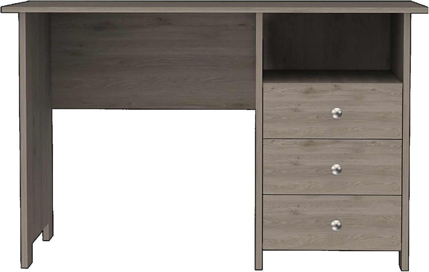 Modern Look Wooden Computer Desk with Open Storage Shelf and 3-Drawers, Multifunctional and Practical Study Writing Table for Studio Apartments, Dorms, Bedrooms, and Small Offices