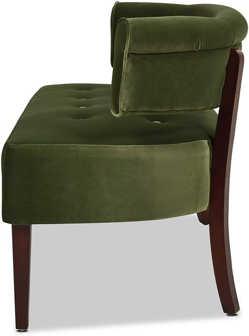 Jared Roll Arm Upholstered Tufted Entryway Bench with Back Settee