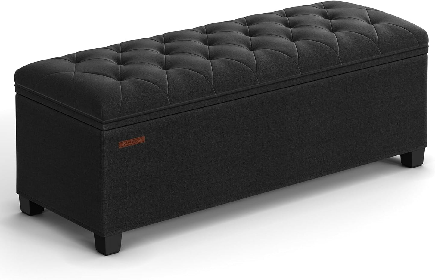 Storage Ottoman Bench, Foot Rest with Legs, 15.7 X 43.3 X 15.7 Inches, End of Bed Bench, Storage Chest, Load up to 660 Lb, for Living Room, Bedroom, Entryway, Dark Gray ULSF088G01