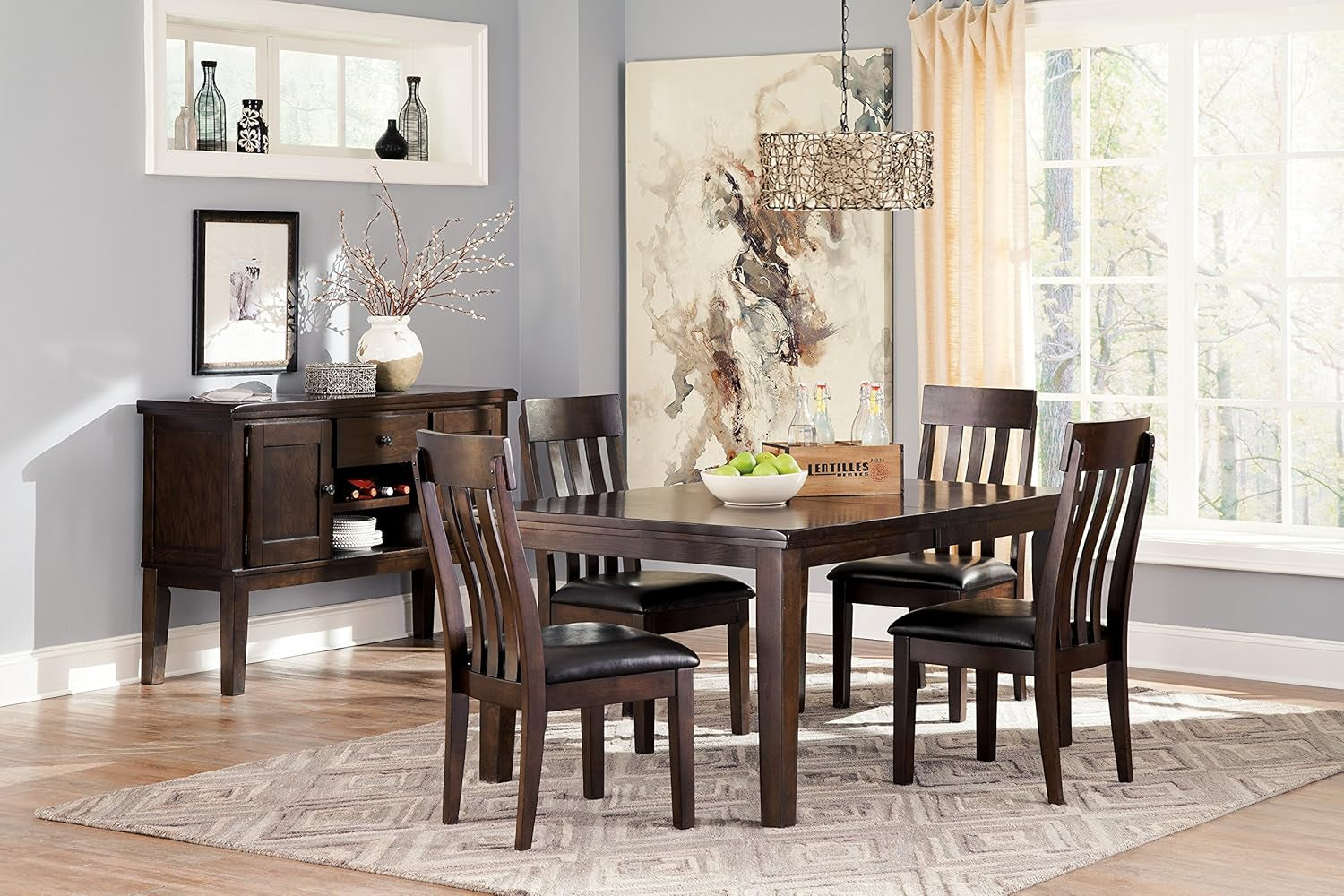 Haddigan Faux Leather Cushioned Rake Back Dining Chair, 2 Count, Dark Brown