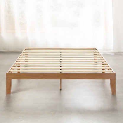 Naturalista Classic - 12 Inch Solid Wood Platform Bed with Wooden Slats, No Box Spring Needed, Easy Assembly, Full, Natural Pine