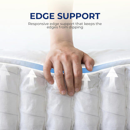 Queen Size Mattress, 12 Inch Hybrid Comfort & Supportive Mattress in a Box, Cooling Gel Memory Foam and Pocket Springs with Pressure Relief, Certipur-Us Certified, Medium Firm