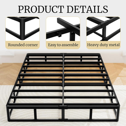 Queen Box Spring, 10 Inch High Profile Box Spring for Queen Bed, 3000 Lbs Heavy Duty Metal Frame Mattress Foundation with Fabric Cover, Easy Assembly-Noise Free