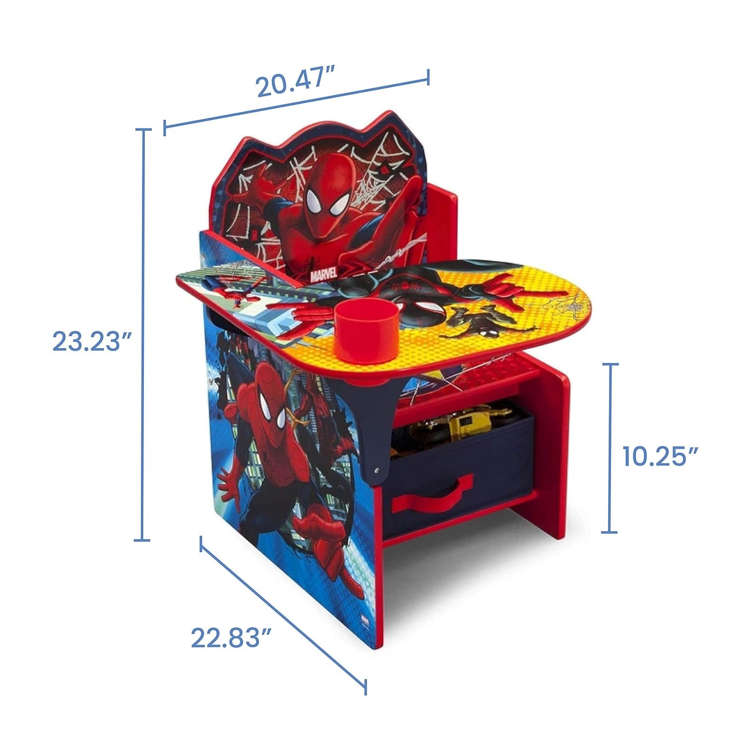 Chair Desk with Storage Bin - Greenguard Gold Certified, Spider-Man