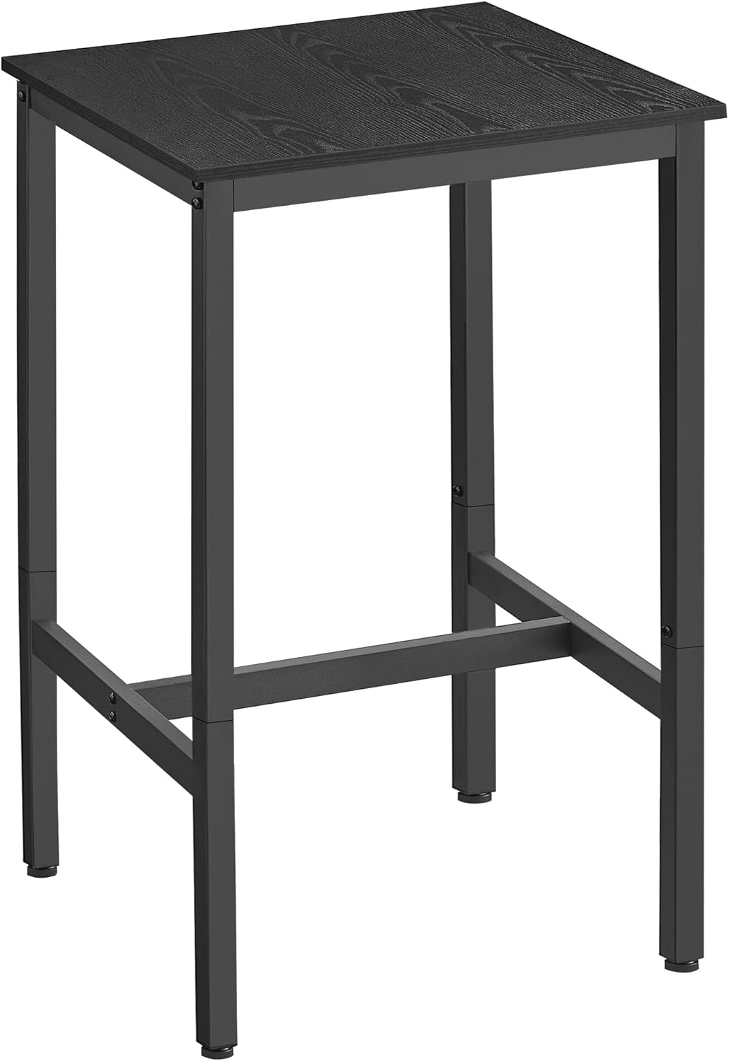 Bar Table, Small Kitchen Dining Table, High Top Pub Table, Height Cocktail Table for Living Room Party, Sturdy Metal Frame, 23.6 X 23.6 X 36.2 Inches for Narrow Spaces, Ebony Black and Black