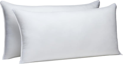 down Alternative Bed Pillows for Back and Side Sleepers, Medium Density, King Size, 36" X 20", White, 2-Pack