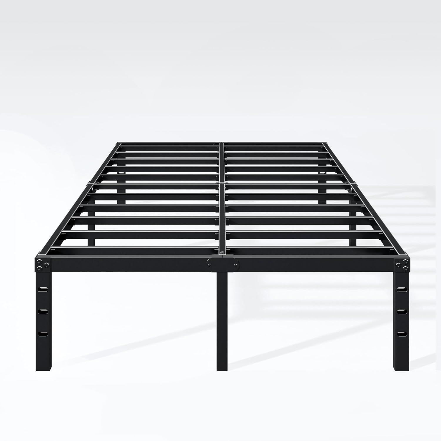 18 Inch Full Bed Frame - Sturdy Metal Platform Full Size, No Box Spring Needed, Heavy Duty, Easy Assembly, Strong Bearing Capacity, under Bed Storage, Black