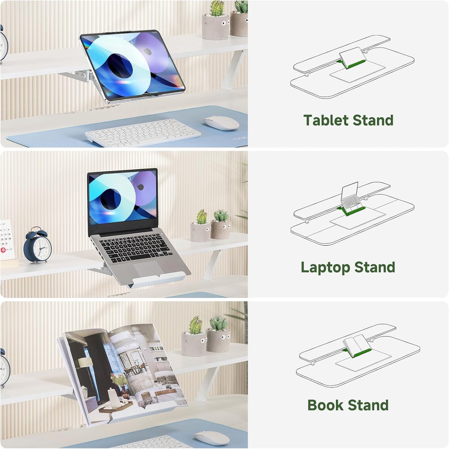 Electric Standing Desk with Drawers, 48 X 24 Inches Height Adjustable Computer Desk with Monitor Stand, Laptop Stand, Sit Stand up Desk with Memory Preset for Home, Office, White