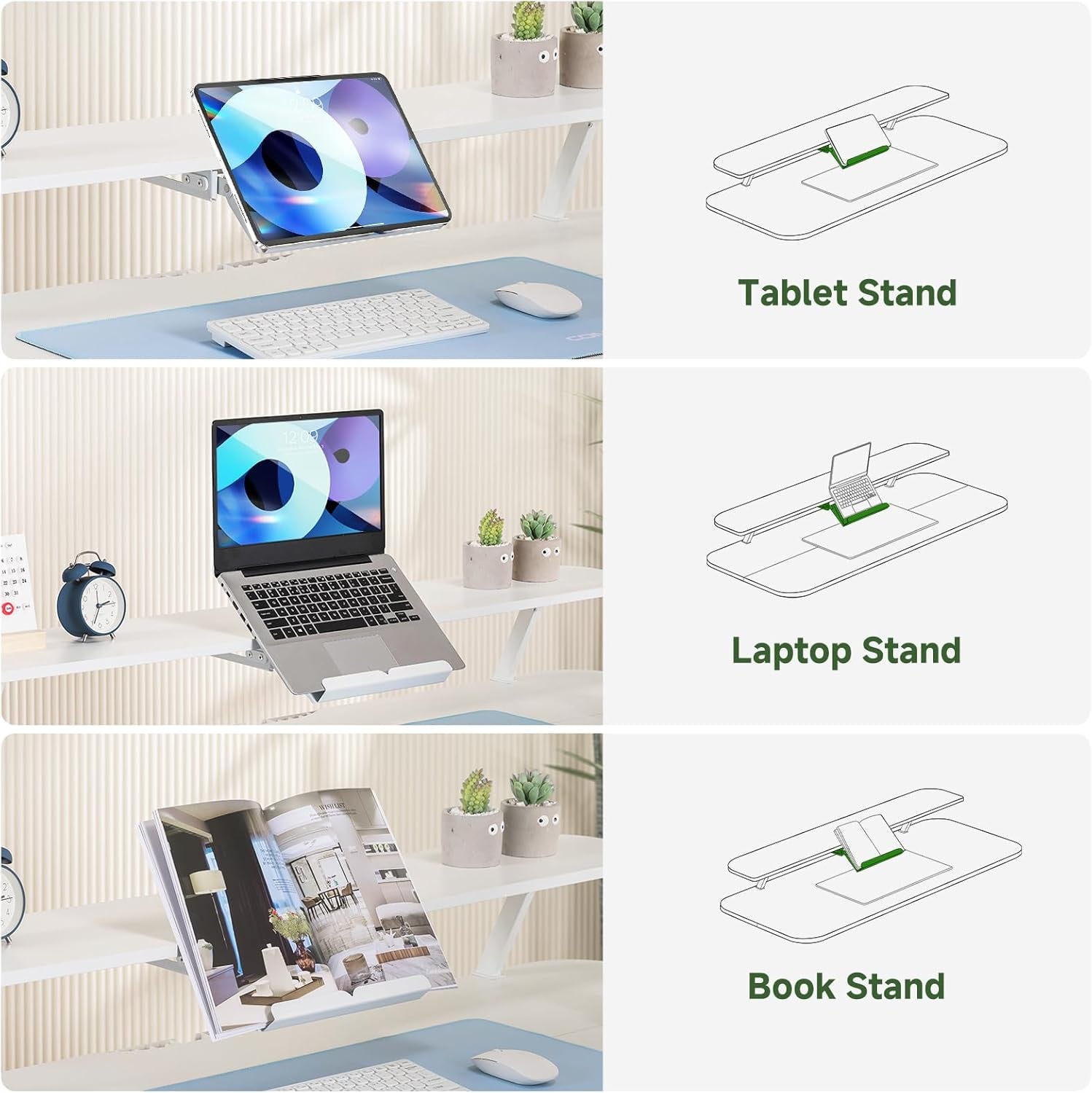 Electric Standing Desk with Drawers, 48 X 24 Inches Height Adjustable Computer Desk with Monitor Stand, Laptop Stand, Sit Stand up Desk with Memory Preset for Home, Office, White