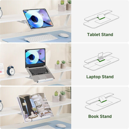 Electric Standing Desk with Drawers, 48 X 24 Inches Height Adjustable Computer Desk with Monitor Stand, Laptop Stand, Sit Stand up Desk with Memory Preset for Home, Office, White