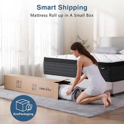 Twin Size Mattress, 10 Inches Hybrid Memory Foam Twin Mattress in a Box, Pressure Relief, Medium Firm, Certipur-Us