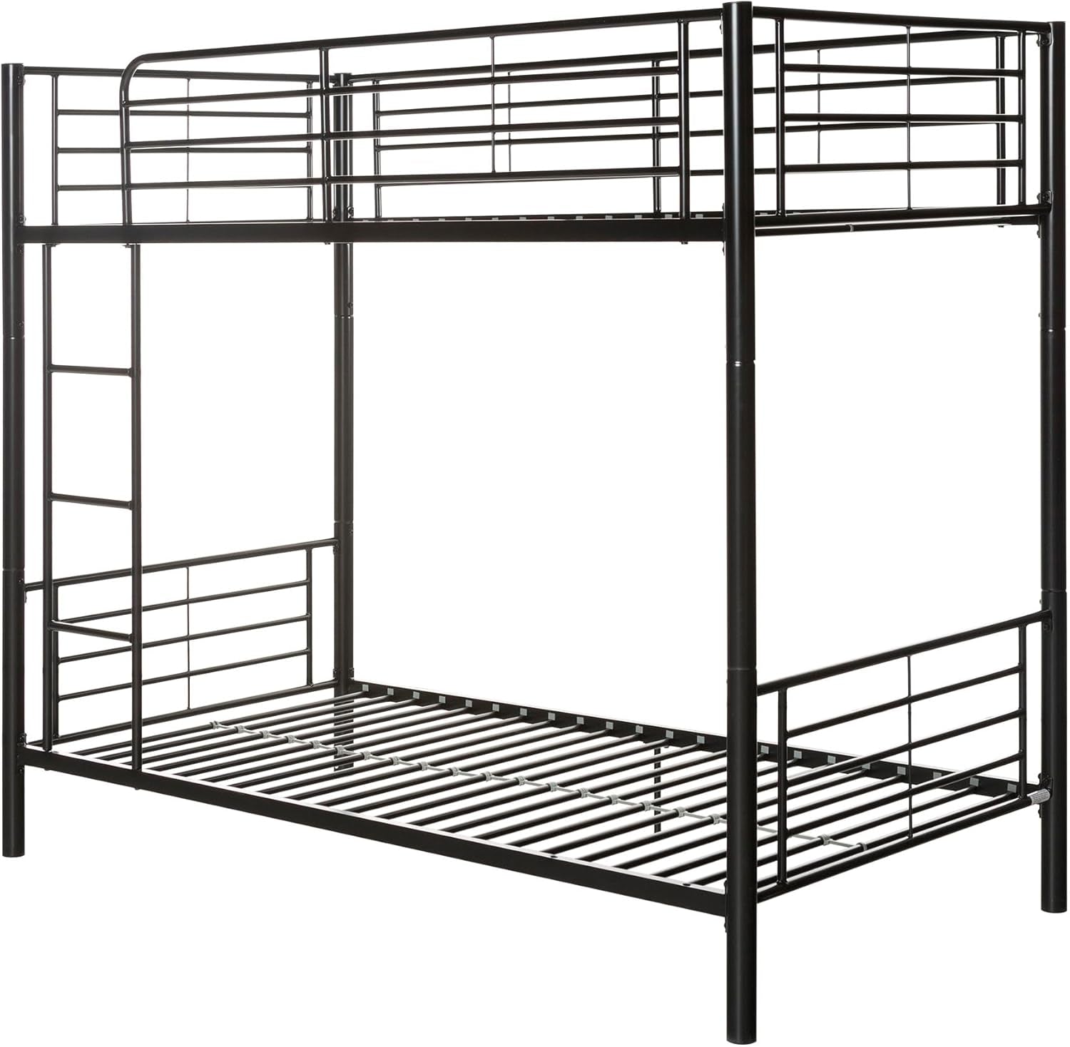 Elodie Urban Industrial Twin over Twin Metal Bunk Bed, Twin over Twin, Black